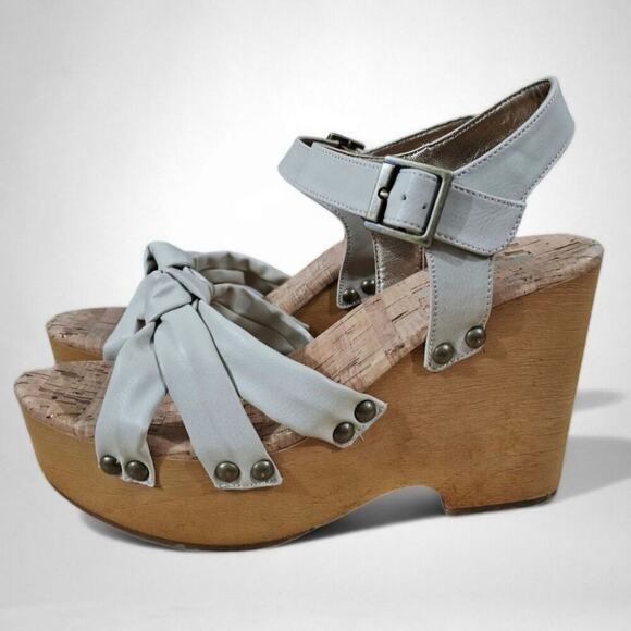 NEW Korks Kork Ease Sandal Dawson Wedge Shoe Off White Size 9 - Picture 1 of 13